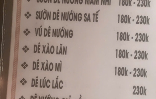 Menu giá mới 