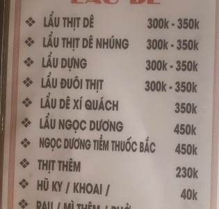 Menu giá mới 